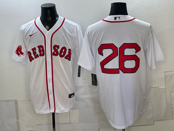yp251044769-031 Red Sox #26 White Home Baseball Jersey New Cool Base Stitched MLB Jersey KK031 – 2026–27