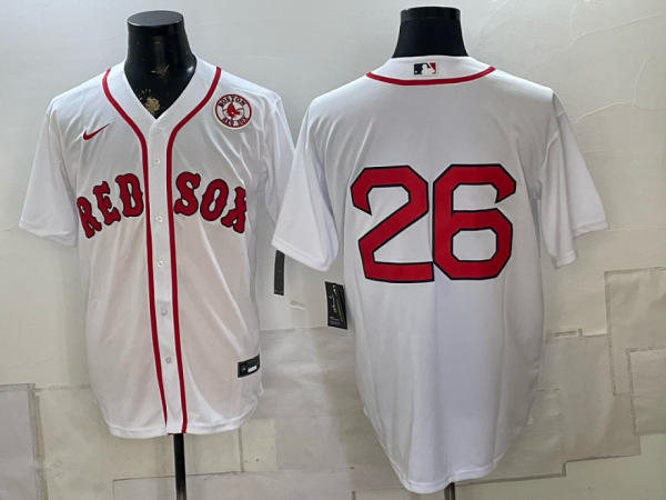 Red Sox #26 White Home Baseball Jersey New Cool Base Stitched MLB Jersey KK033 – 2026–27