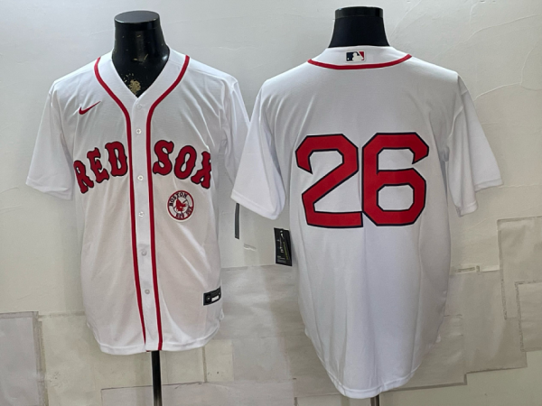 Red Sox #26 White Home Baseball Jersey New Cool Base Stitched MLB Jersey KK034 – 2026–27