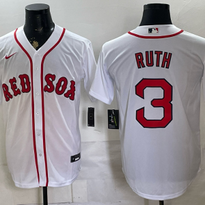 Red Sox #3 Babe Ruth White Throwback Baseball Jersey New Cool Base Stitched MLB Jersey KK035 – 2026–27