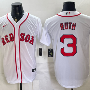 Red Sox #3 Babe Ruth White Throwback Baseball Jersey New Cool Base Stitched MLB Jersey KK036 – 2026–27
