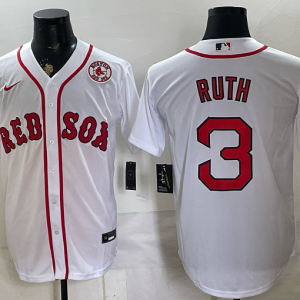 Red Sox #3 Babe Ruth White Throwback Baseball Jersey New Cool Base Stitched MLB Jersey KK038 – 2026–27