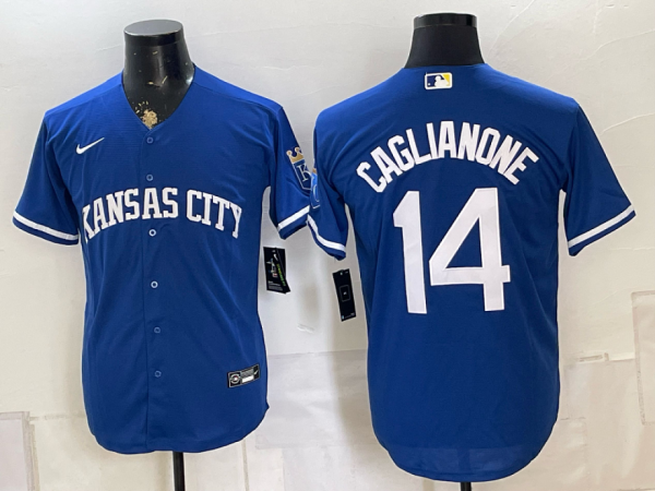 Royals #14 Jac Caglianone Royal Blue Alternate Baseball Jersey New Cool Base Stitched MLB Jersey KKP001 – 2026–27