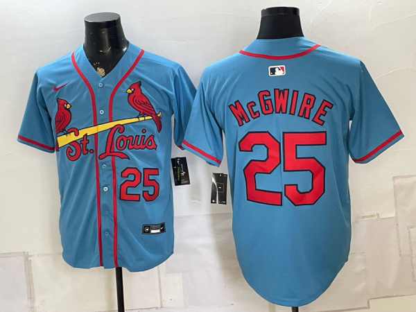 Cardinals #25 Mark McGwire Powder Blue Throwback Baseball Jersey Style 01 New Cool Base Stitched MLB Jersey KKP002 – 2026–27