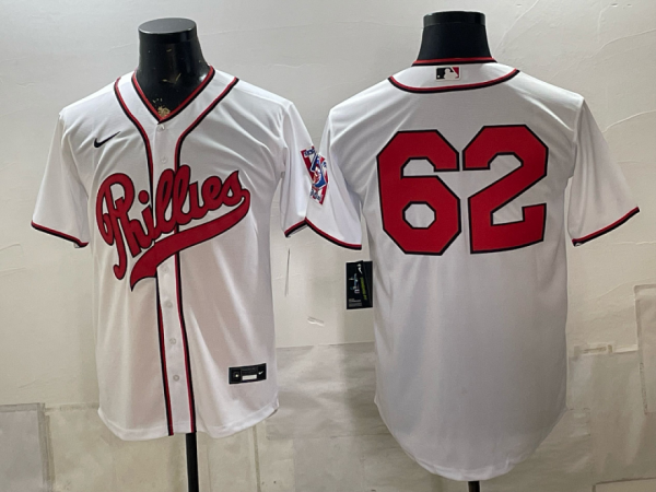 Phillies #62 White Throwback Baseball Jersey New Cool Base Stitched MLB Jersey KKP008 – 2026–27