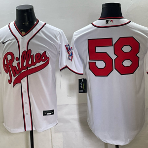 Phillies #58 White Throwback Baseball Jersey New Cool Base Stitched MLB Jersey KKP010 – 2026–27