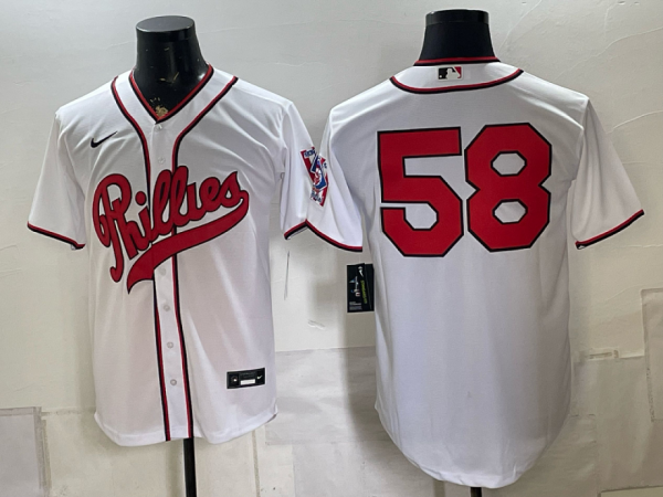 Phillies #58 White Throwback Baseball Jersey New Cool Base Stitched MLB Jersey KKP010 – 2026–27