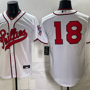 yp251173350-011 Phillies #18 White Throwback Baseball Jersey New Cool Base Stitched MLB Jersey KKP011 – 2026–27