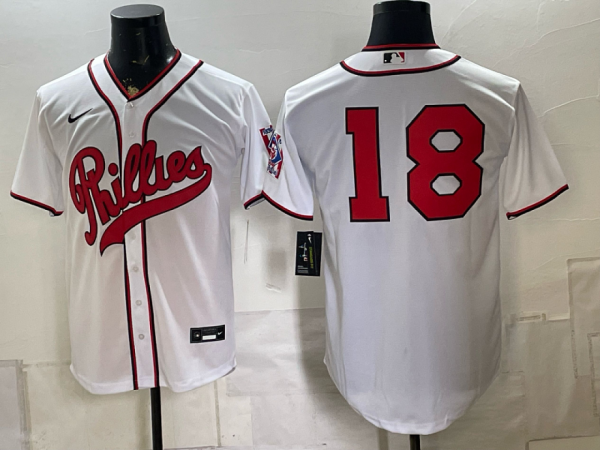 Phillies #18 White Throwback Baseball Jersey New Cool Base Stitched MLB Jersey KKP011 – 2026–27