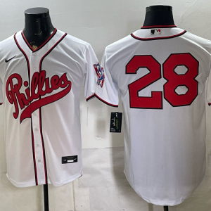 Phillies #28 White Throwback Baseball Jersey New Cool Base Stitched MLB Jersey KKP012 – 2026–27