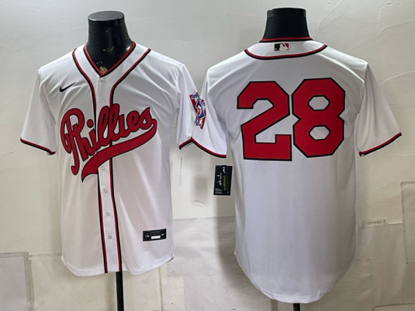yp251173350-012 Phillies #28 White Throwback Baseball Jersey New Cool Base Stitched MLB Jersey KKP012 – 2026–27