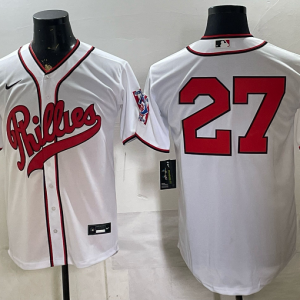 Phillies #27 White Throwback Baseball Jersey New Cool Base Stitched MLB Jersey KKP013 – 2026–27