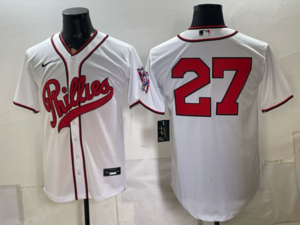 yp251173350-013 Phillies #27 White Throwback Baseball Jersey New Cool Base Stitched MLB Jersey KKP013 – 2026–27