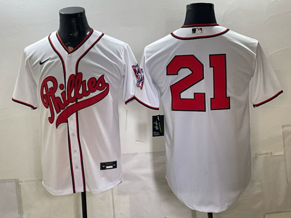 Phillies #21 White Throwback Baseball Jersey New Cool Base Stitched MLB Jersey KKP016 – 2026–27