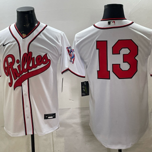 yp251173350-018 Phillies #13 White Throwback Baseball Jersey New Cool Base Stitched MLB Jersey KKP018 – 2026–27