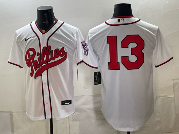 Phillies #13 White Throwback Baseball Jersey New Cool Base Stitched MLB Jersey KKP018 – 2026–27