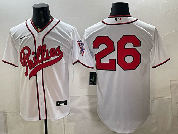 Phillies #26 White Throwback Baseball Jersey New Cool Base Stitched MLB Jersey KKP022 – 2026–27