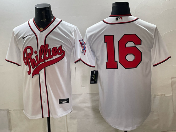 Phillies #16 White Throwback Baseball Jersey New Cool Base Stitched MLB Jersey KKP023 – 2026–27