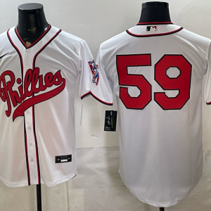 Phillies #59 White Throwback Baseball Jersey New Cool Base Stitched MLB Jersey KKP025 – 2026–27