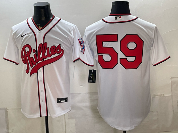 Phillies #59 White Throwback Baseball Jersey New Cool Base Stitched MLB Jersey KKP025 – 2026–27