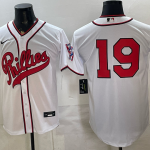 yp251173350-027 Phillies #19 White Throwback Baseball Jersey New Cool Base Stitched MLB Jersey KKP027 – 2026–27