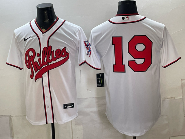 Phillies #19 White Throwback Baseball Jersey New Cool Base Stitched MLB Jersey KKP027 – 2026–27