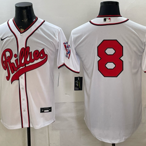 Phillies #8 White Throwback Baseball Jersey New Cool Base Stitched MLB Jersey KKP029 – 2026–27