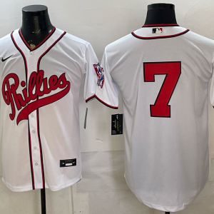 Phillies #7 White Throwback Baseball Jersey New Cool Base Stitched MLB Jersey KKP030 – 2026–27