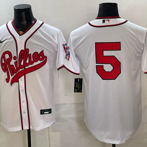 Phillies #5 White Throwback Baseball Jersey New Cool Base Stitched MLB Jersey KKP031 – 2026–27
