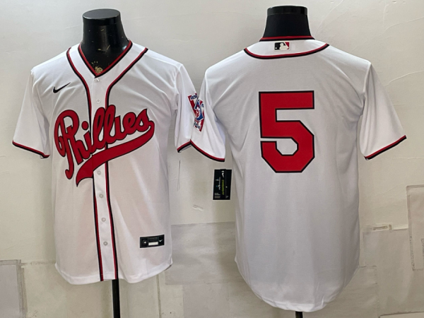 Phillies #5 White Throwback Baseball Jersey New Cool Base Stitched MLB Jersey KKP031 – 2026–27