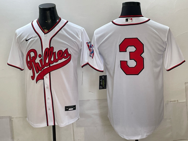 yp251173350-032 Phillies #3 White Throwback Baseball Jersey New Cool Base Stitched MLB Jersey KKP032 – 2026–27