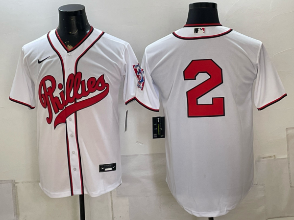 yp251173350-033 Phillies #2 White Throwback Baseball Jersey New Cool Base Stitched MLB Jersey KKP033 – 2026–27
