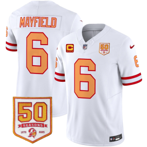 Buccaneers #6 Baker Mayfield White 50 Seasons Football Jersey Men’s Stitched NFL Elite Jersey KKF001 – 2026–27