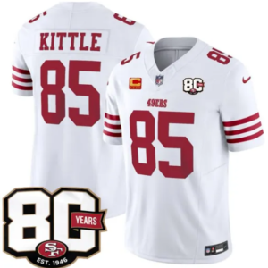 49ers #85 George Kittle White 80th Anniversary Football Jersey Men’s Stitched NFL Elite Jersey KKF003 – 2026–27