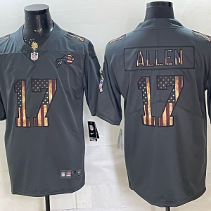 Bills #17 Josh Allen Gray Patriotic Football Jersey Men’s Stitched NFL Elite Jersey KKF008 – 2026–27