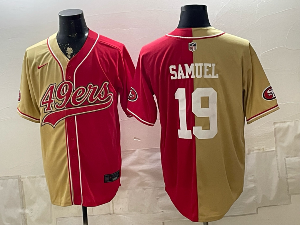 49ers #19 Deebo Samuel Red and Gold Baseball Style Football Jersey Men’s Stitched NFL Elite Jersey KKF016 – 2026–27