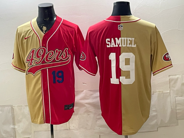 49ers #19 Deebo Samuel Red and Gold Baseball Style Football Jersey Men’s Stitched NFL Elite Jersey KKF017 – 2026–27