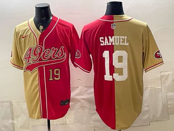 49ers #19 Deebo Samuel Red and Gold Baseball Style Football Jersey Men’s Stitched NFL Elite Jersey KKF018 – 2026–27