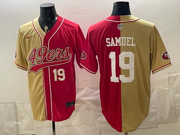 49ers #19 Deebo Samuel Red and Gold Baseball Style Football Jersey Men’s Stitched NFL Elite Jersey KKF021 – 2026–27