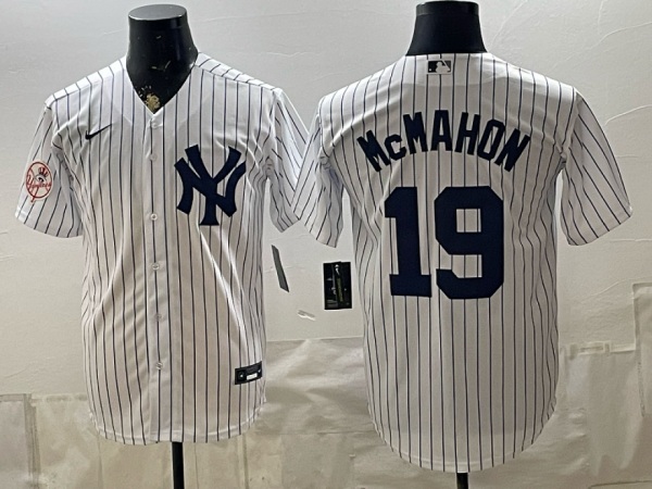 Yankees #19 Ryan McMahon White Pinstripe Classic Baseball Jersey New Cool Base Stitched MLB Jersey KKF023 – 2026–27