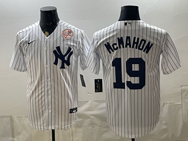 Yankees #19 Ryan McMahon White Pinstripe Classic Baseball Jersey New Cool Base Stitched MLB Jersey KKF024 – 2026–27