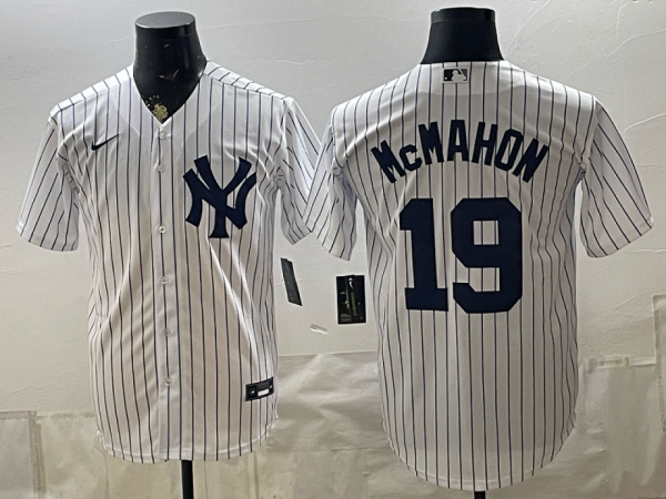 Yankees #19 Ryan McMahon White Pinstripe Classic Baseball Jersey New Cool Base Stitched MLB Jersey KKF026 – 2026–27