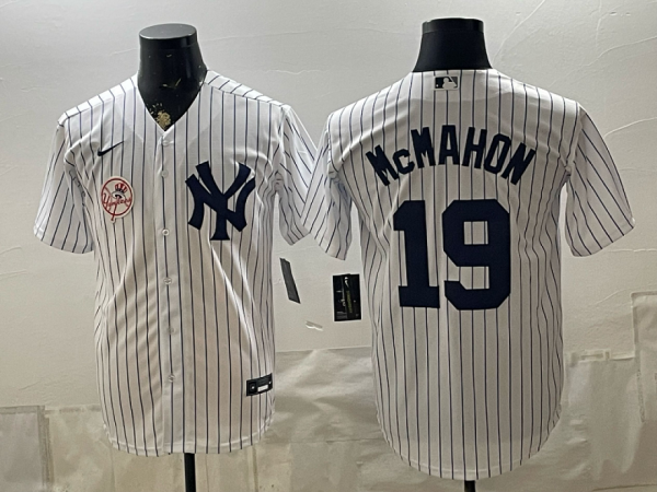 Yankees #19 Ryan McMahon White Pinstripe Classic Baseball Jersey New Cool Base Stitched MLB Jersey KKF027 – 2026–27