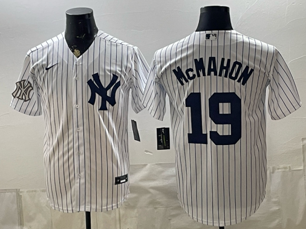 Yankees #19 Ryan McMahon White Pinstripe Classic Baseball Jersey New Cool Base Stitched MLB Jersey KKF028 – 2026–27