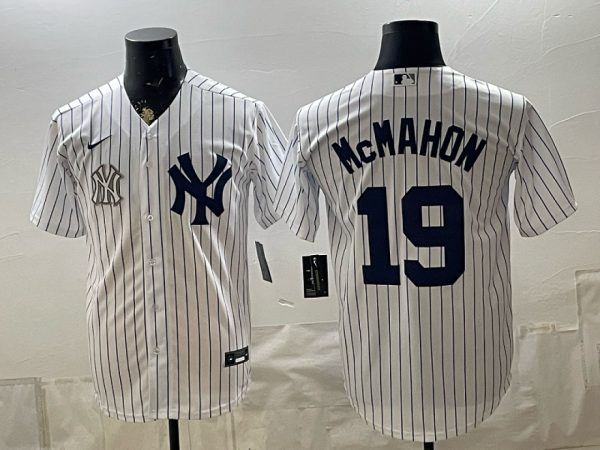 Yankees #19 Ryan McMahon White Pinstripe Classic Baseball Jersey New Cool Base Stitched MLB Jersey KKF029 – 2026–27