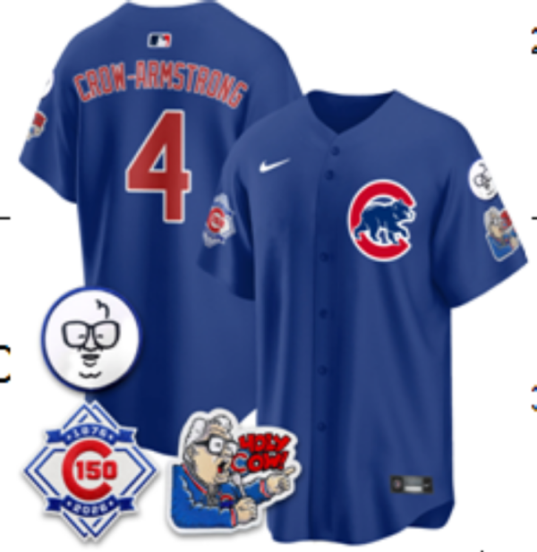 Cubs #4 Pete Crow-Armstrong Royal Blue 150th Anniversary Baseball Jersey New Cool Base Stitched MLB Jersey KKF030 – 2026–27
