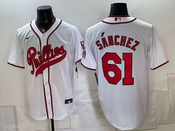 Phillies #61 Cristopher Sánchez White Classic Baseball Jersey New Cool Base Stitched MLB Jersey KKF037 – 2026–27