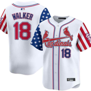 Cardinals #18 Jordan Walker White Stars and Stripes Baseball Jersey New Cool Base Stitched MLB Jersey KKF043 – 2026–27