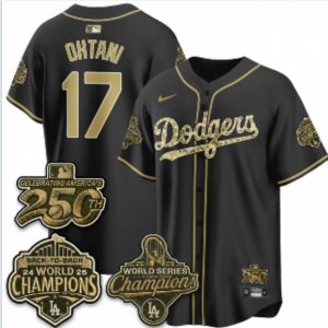 Dodgers #17 Shohei Ohtani Black and Gold Championship Baseball Jersey New Cool Base Stitched MLB Jersey KKF045 – 2026–27