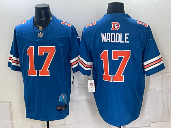 Broncos #17 Jaylen Waddle Royal Blue Throwback Football Jersey Men’s Stitched NFL Elite Jersey KKE001 – 2026–27
